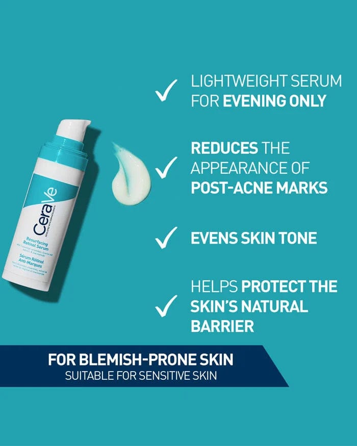 CeraVe Resurfacing Retinol Serum with Ceramides & Niacinamide 30ml Acne Treatments & Kits