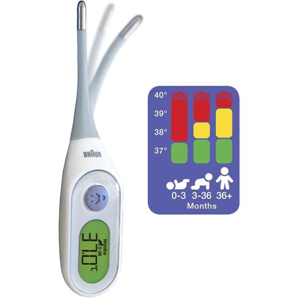 Braun Digital Stick Thermometer with Age Precision ~ PRT2000 Baby Health