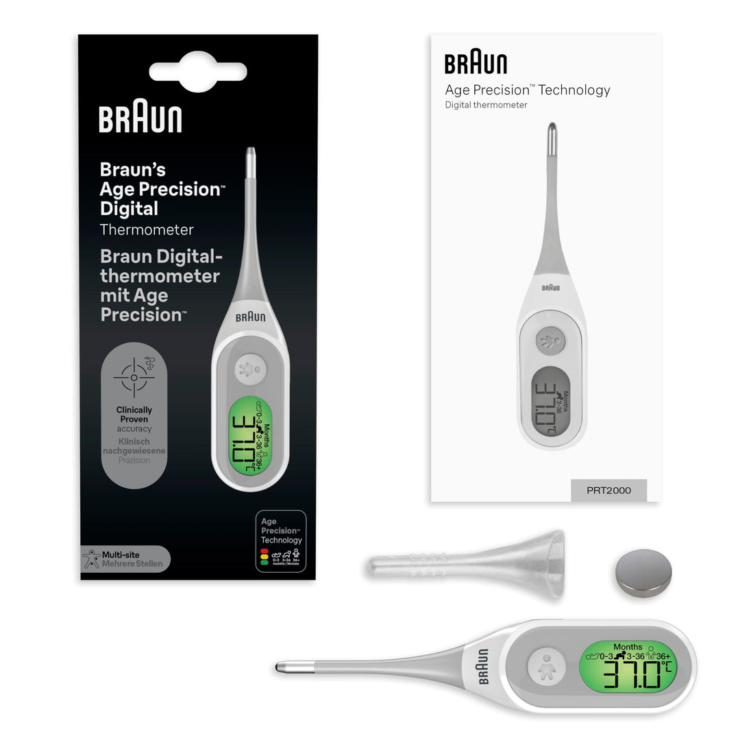 Braun Digital Stick Thermometer with Age Precision ~ PRT2000 Baby Health