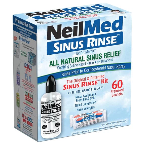 NeilMed Sinus Rinse Starter Kit with Bottle & 60 sachets Cold and Flu