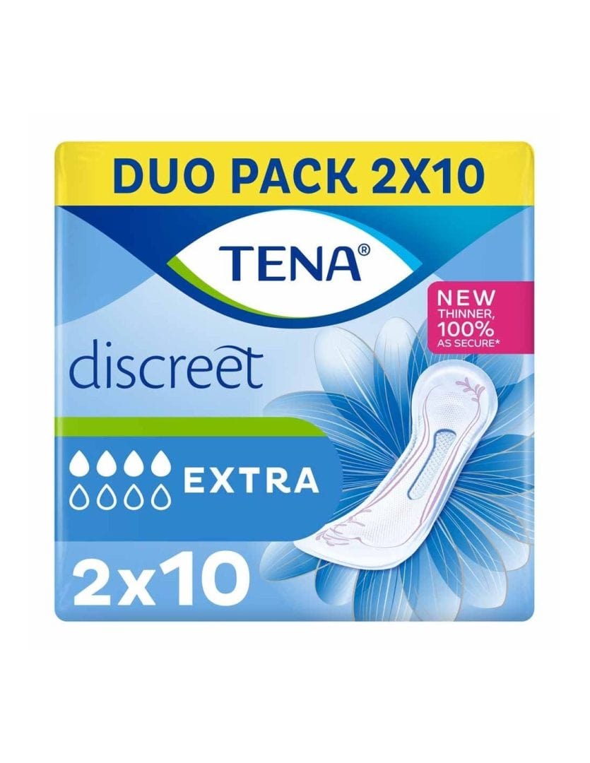 Tena Discreet Extra Duo Pack Incontinence Pad (2x10) Continence Care