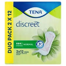 Tena Discreet Normal Incontinence Pads Duo Pack (2 x 12) Continence Care