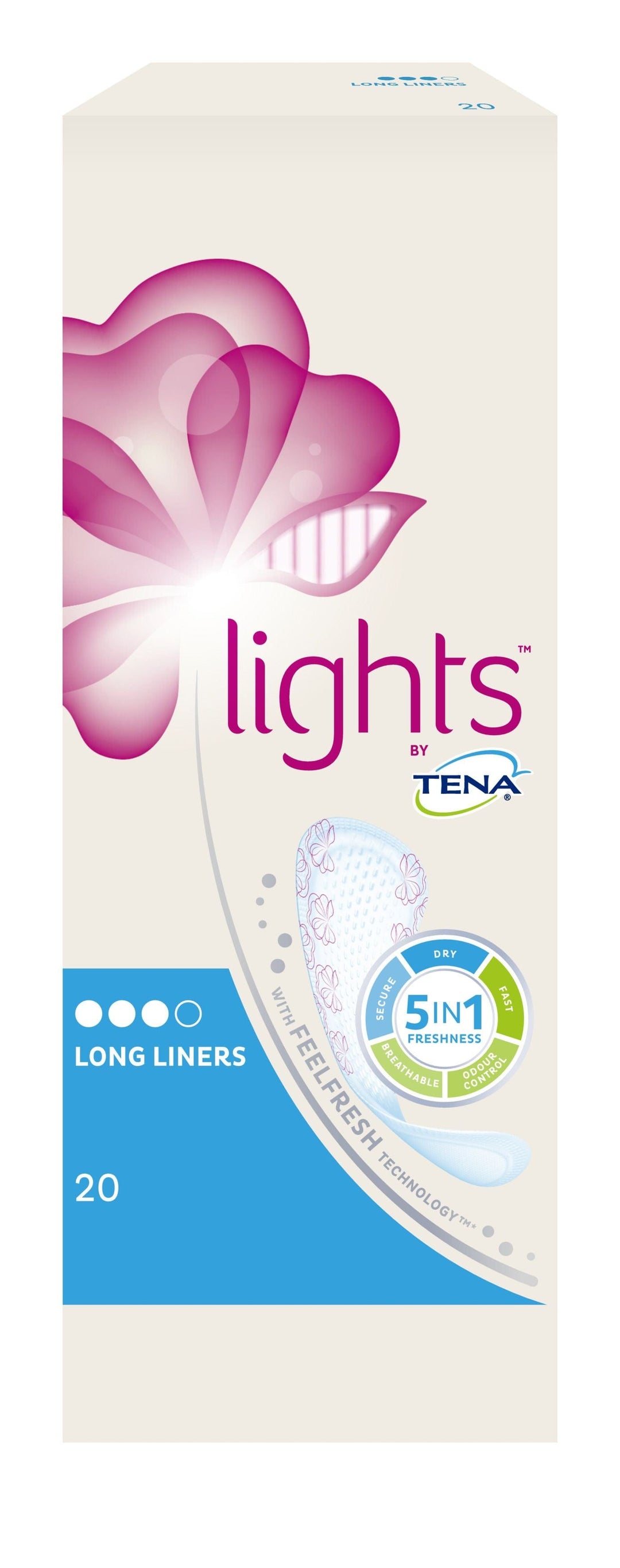 Tena Lights Bladder Weakness Long Liner (20) Continence Care