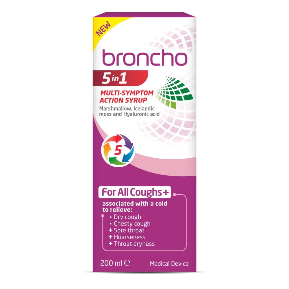 Broncho 5 in 1 Multi Symptom Action Syrup 200ml Cough