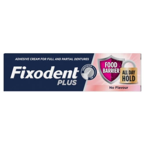 Fixodent Plus Food Barrier - All Day Hold No Flavour 40g Dental Fixodent Plus Food Barrier - All Day Hold No Flavour 40g