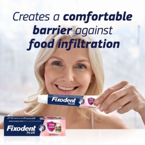 Fixodent Plus Food Barrier - All Day Hold No Flavour 40g Dental Fixodent Plus Food Barrier - All Day Hold No Flavour 40g