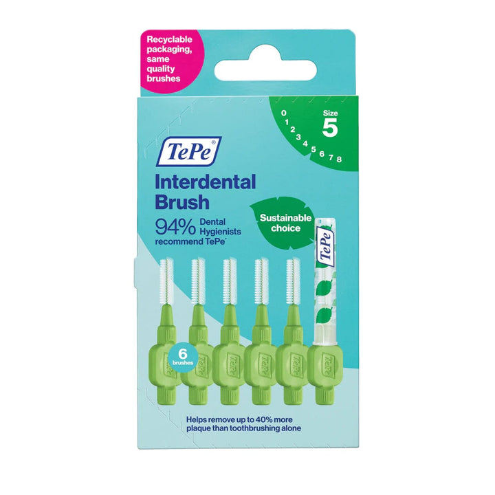 Tepe Interdental Brush - 0.8mm Size 5 Green (6) Dental