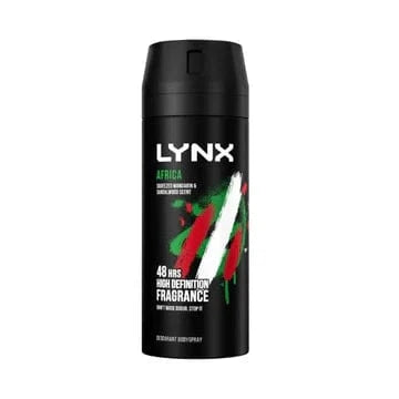 Lynx Africa Body Spray 150ml Twin pk Deodorant and Antiperspirant Lynx Africa Body Spray 150ml Twin pk
