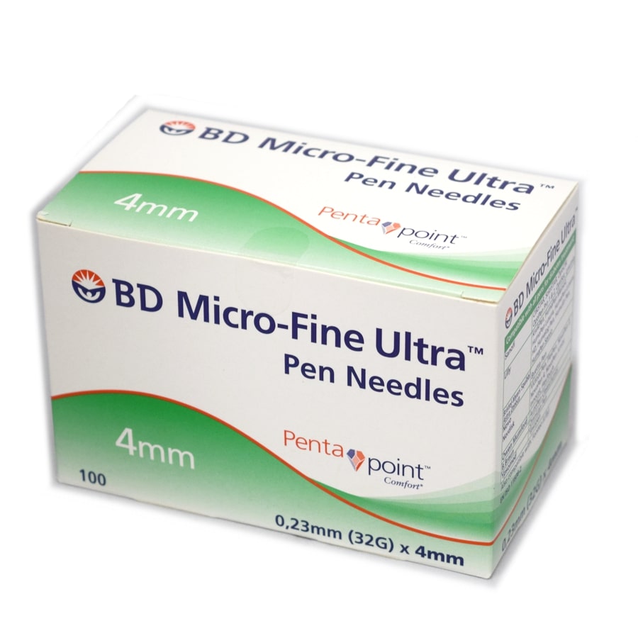 Micro Fine Ultra Pen Needles ~ 4mm x 32G (100) Diabetes Care