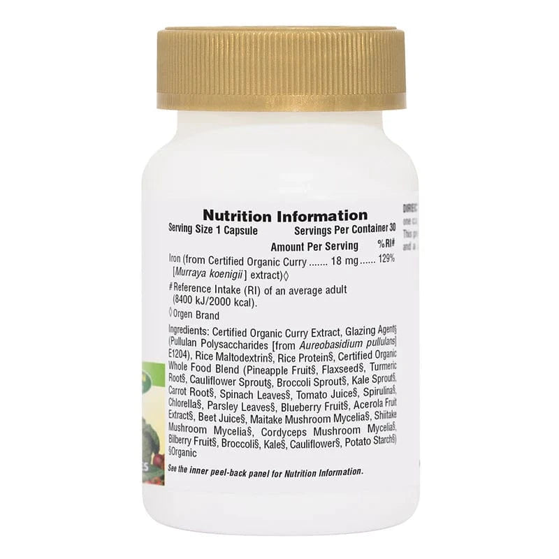 Source of Life Iron 18mg Capsules (30) Energy and Wellbeing Source of Life Iron 18mg Capsules (30)