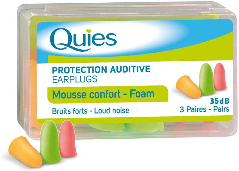 Quies - Foam Protective Ear Plugs (3 Pairs) Eyes and Ears