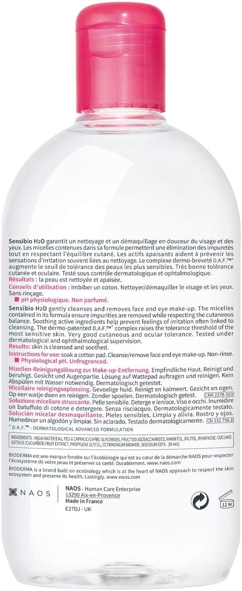 Bioderma Sensibio H20 Micellar Water 500ml Face Care