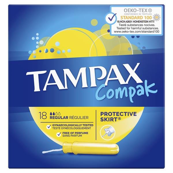 Tampax Compak Regular Tampons (18) Feminine Care