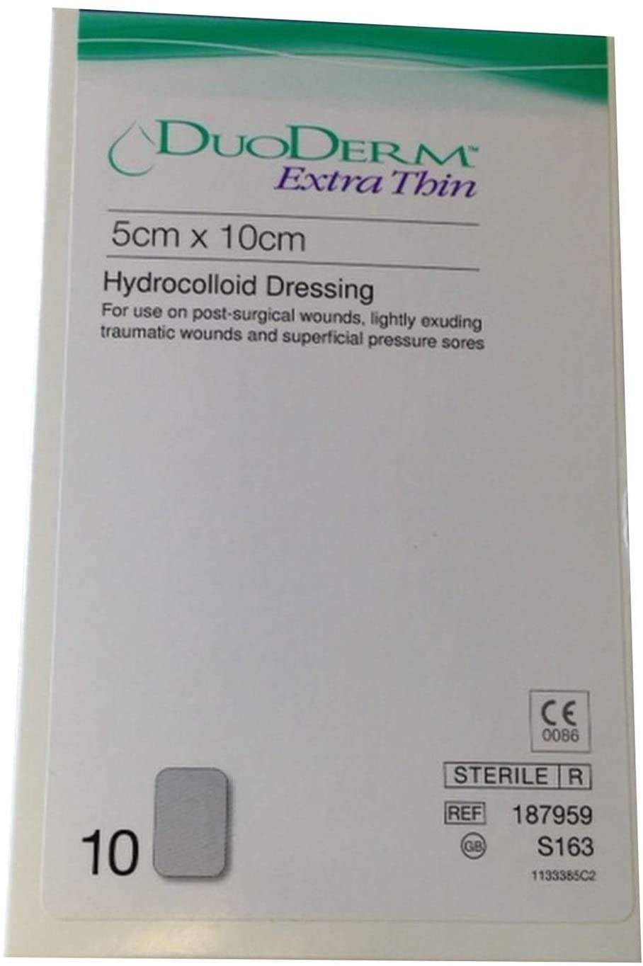 Duoderm Extra Thin Hydrocolloid Dressings 5x10cm (10) First Aid