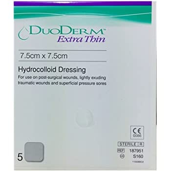 Duoderm Extra Thin Hydrocolloid Dressings 7.5x7.5cm (5) First Aid