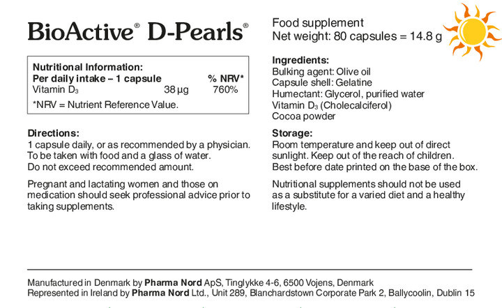 BioActive Vitamin D Pearls 38mcg 1,520IU (80) Immune System