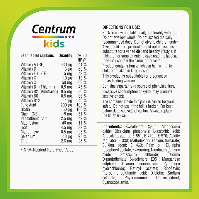 Centrum Kids Multivitamin Tablets 30s Multi Vitamins