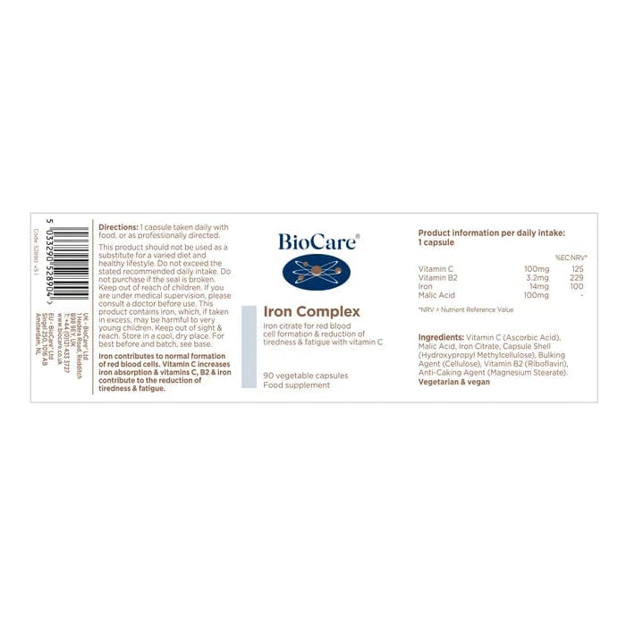 Iron Complex | BioCare (90) Energy and Wellbeing