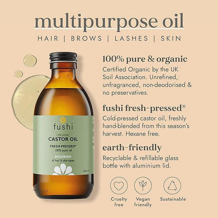 Fushi Organic Castor Oil 250ml Skin Care