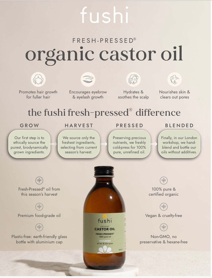 Fushi Organic Castor Oil 250ml Skin Care