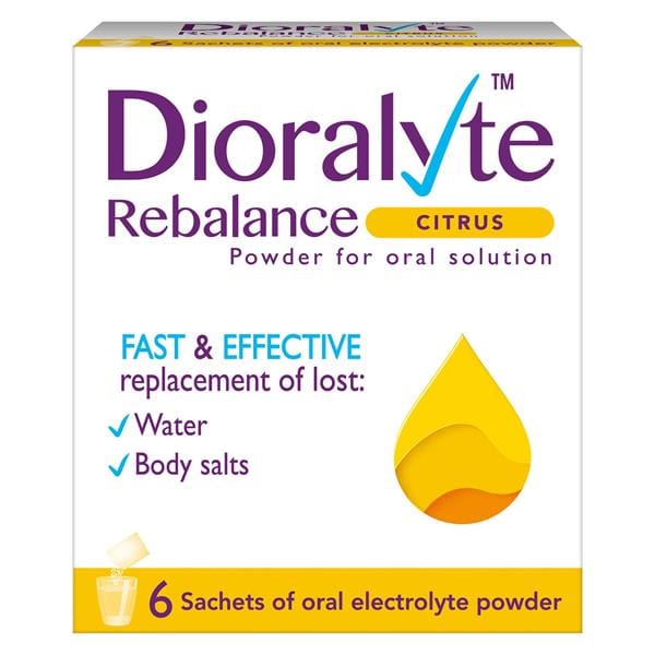 Dioralyte Citrus Sachets for fast and effective replacement of lost water & body salts (6) Stomach and Bowels