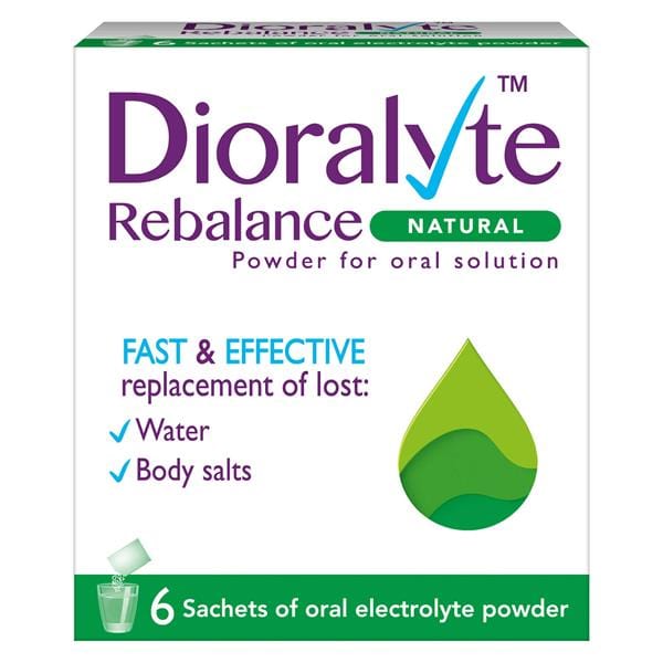 Dioralyte Natural Sachets for fast and effective replacement of lost water & body salts (6) Stomach and Bowels
