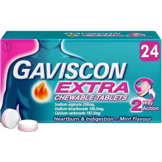 Gaviscon Extra Chewable Tablets (24) Stomach and Bowels