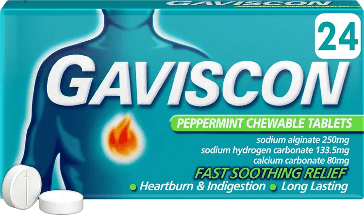 Gaviscon Peppermint Chewable Tablets (24) Stomach and Bowels