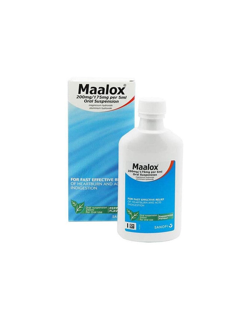 Maalox Oral Suspension - Peppermint Flavour (250ml) Stomach and Bowels