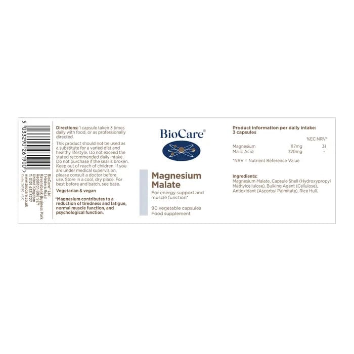Magnesium Malate Biocare (90cps) Vitamins & Supplements