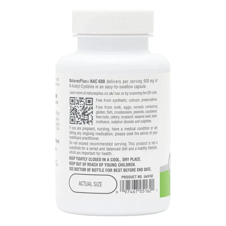Natures Plus NAC 600mg Capsules 60 Vitamins & Supplements Natures Plus NAC 600mg Capsules 60