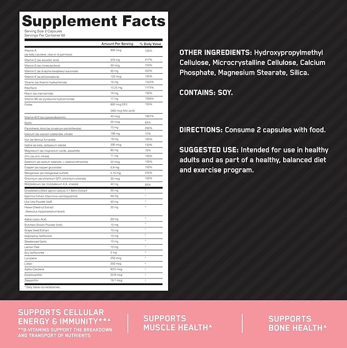 Optimum Nutrition Opti-Women 120 Vitamins & Supplements