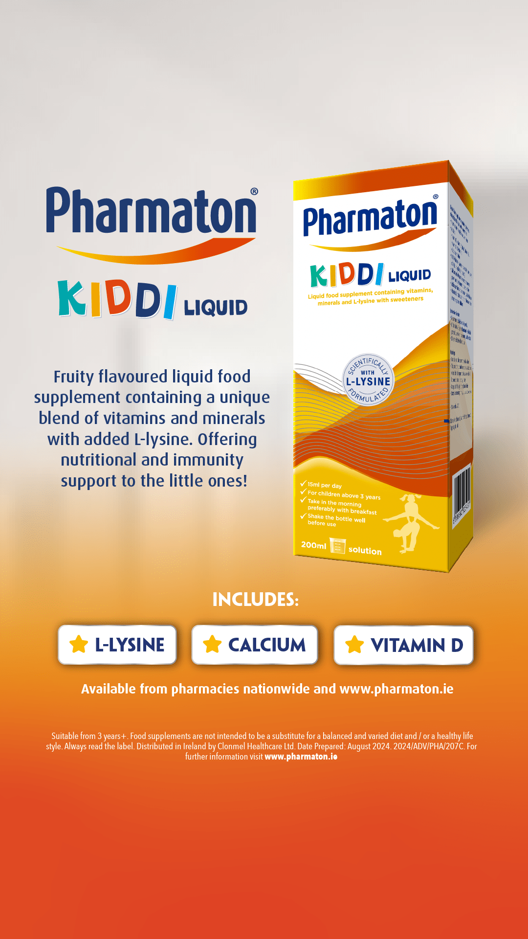 Pharmaton Kiddi Liquid 200ml Vitamins & Supplements