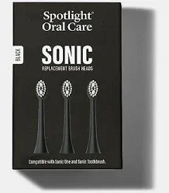 Spotlight Sonic Toothbrush Replacement Heads - Graphite Grey (3 Pack)