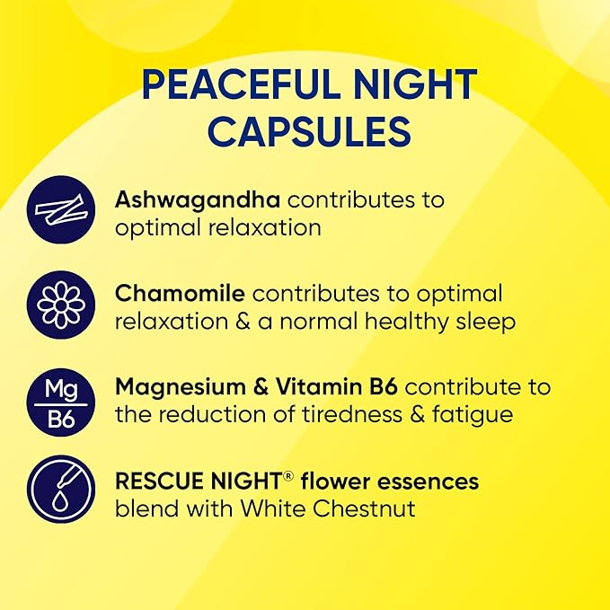 Bach RESCUE Peaceful Night Unwind For Sleep (30) Aid Sleep