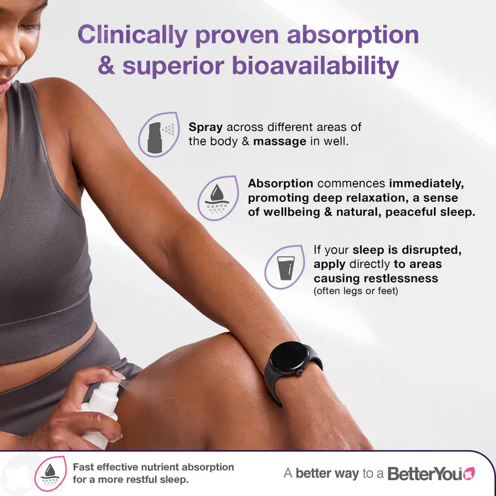 BetterYou Magnesium Sleep Body Spray 100 ml Aid Sleep BetterYou Magnesium Sleep Spray 100ml | Sleep Support Spray