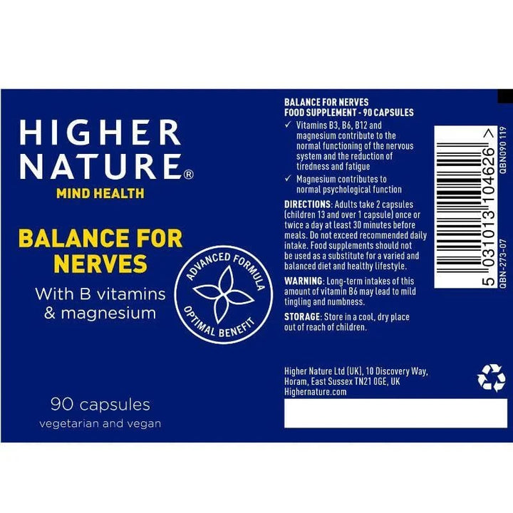 Higher Nature Balance For Nerves 90 Aid Sleep