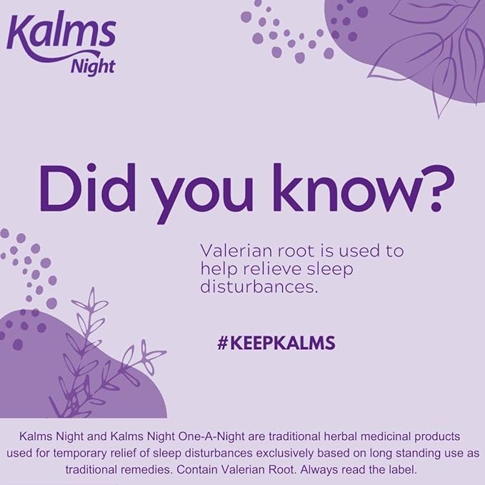 Kalms Night Valerian Root Extract 385mg (28) Aid Sleep