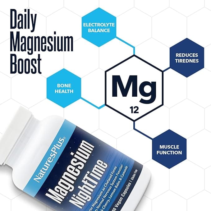 Natures Plus Magnesium NightTime 60 Capsules Aid Sleep Natures Plus Magnesium NightTime 60 Capsules | Sleep &amp; Relaxation Support Ireland