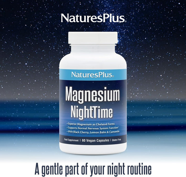 Natures Plus Magnesium NightTime 60 Capsules Aid Sleep Natures Plus Magnesium NightTime 60 Capsules | Sleep &amp; Relaxation Support Ireland