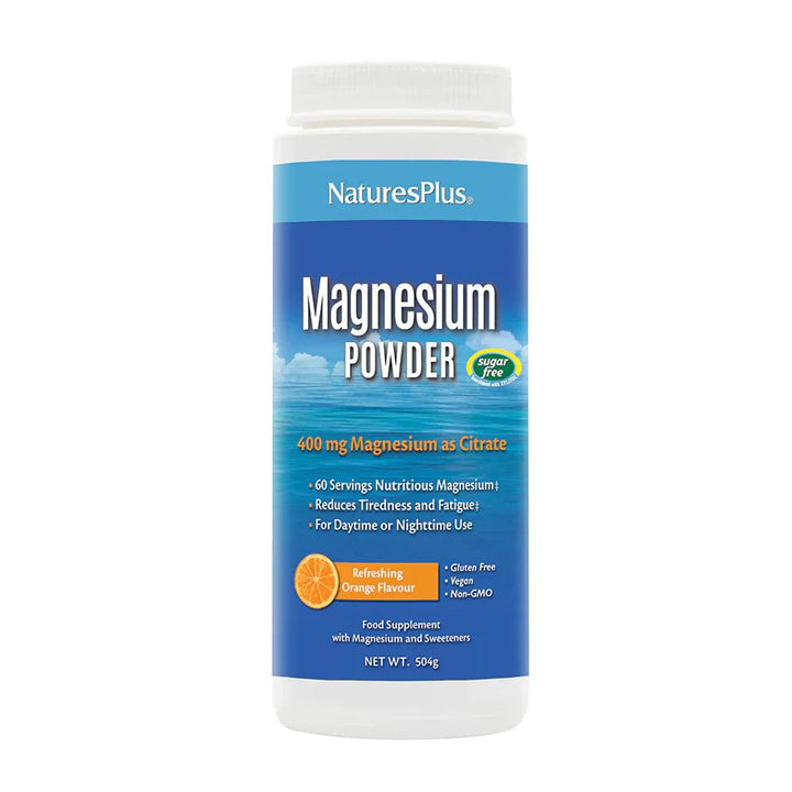 Natures Plus Magnesium Powder Orange 504g Aid Sleep