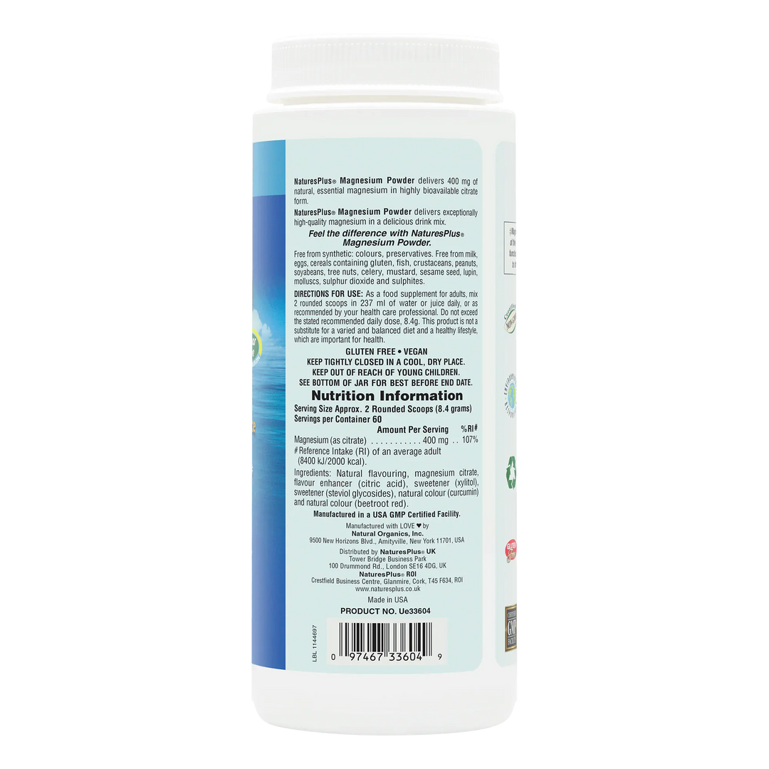 Natures Plus Magnesium Powder Orange 504g Aid Sleep Natures Plus Magnesium Powder Orange 504g | 400mg Magnesium Ireland