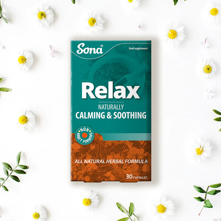 Sona Relax Capsules 60 Aid Sleep Sona Relax Capsules 60 | Herbal &amp; Vitamin B6 Supplement