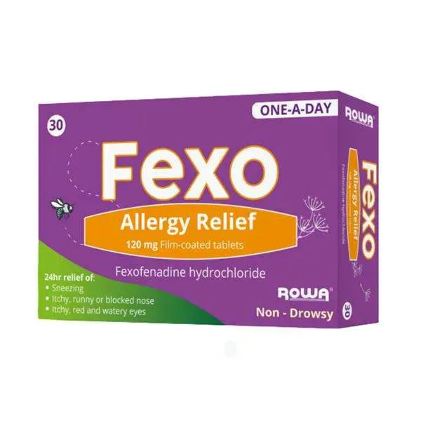 Rowa Fexo Allergy Relief 120mg Fexofenadine Tablets (30 Tablets) Allergy and Hayfever Rowa Fexo Allergy Relief 120mg 30 Tablets | Non-Drowsy Hay Fever Relief | Lir Pharmacy