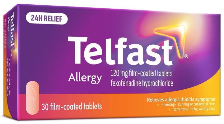 Telfast Allergy 120mg Antihistamine Tablets 30 Allergy and Hayfever Telfast Allergy 120mg Tablets 30 | Non-Drowsy Hay Fever Relief Ireland