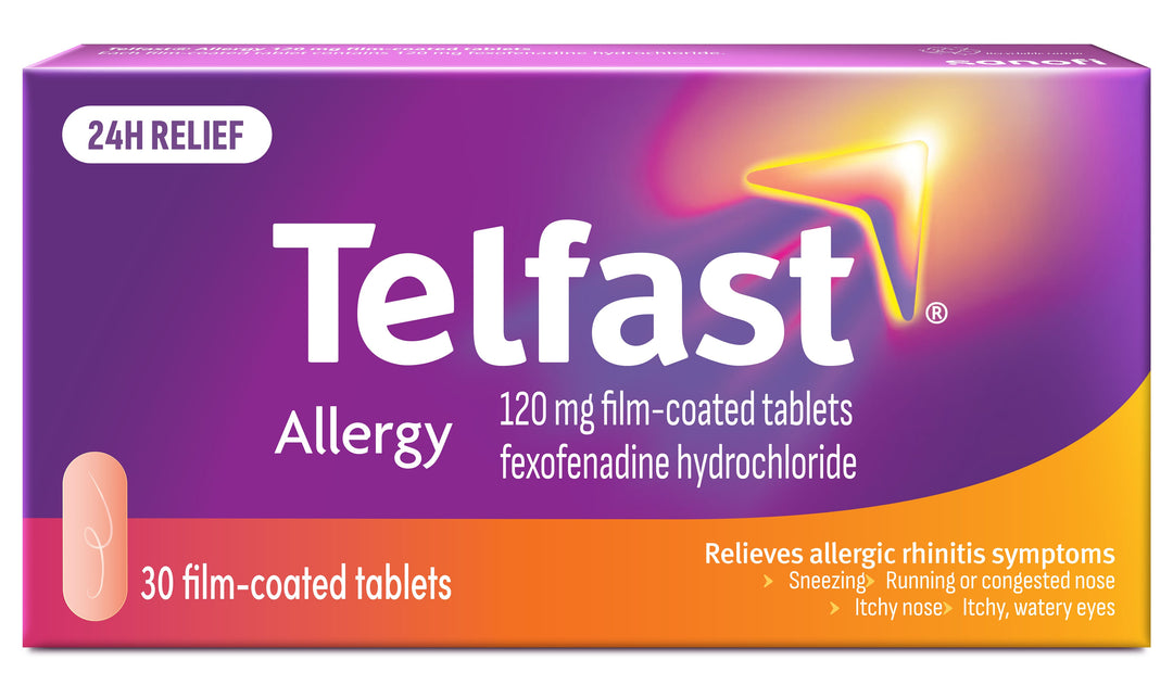 Telfast Allergy 120mg Antihistamine Tablets 30 Allergy and Hayfever Telfast Allergy 120mg Tablets 30 | Non-Drowsy Hay Fever Relief Ireland