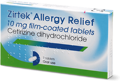 Zirtek -  Allergy Relief 10mg Cetrizine Tablets (30) Allergy and Hayfever PA0891/008/005