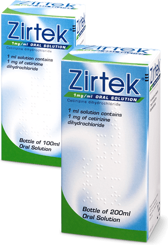 Zirtek Cetirizine Oral Solution 1mg/ml (100ml) Allergy and Hayfever