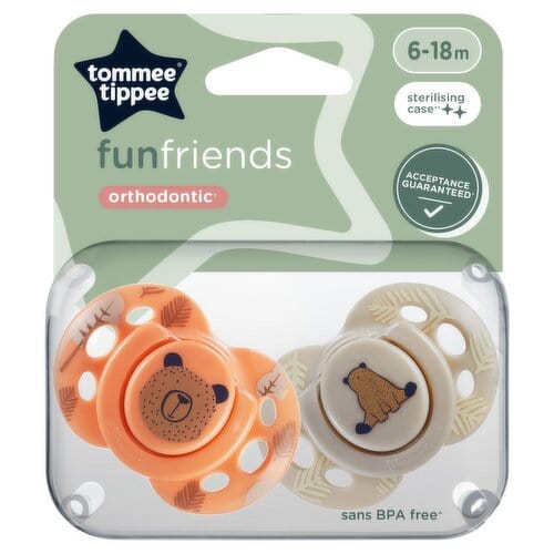 Tommee Tippee Fun Soothers 6-18 MTS ( Pack of 2) Baby Care Tommee Tippee Fun Soothers 6-18 MTS ( Pack of 2)