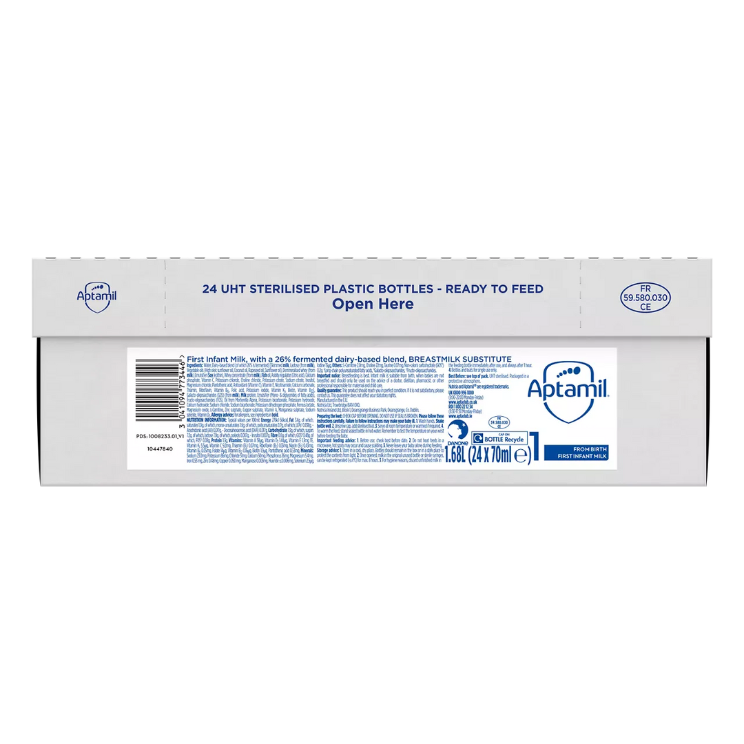 Aptamil 1 First Baby Milk Formula Liquid from Birth (70ml x 24) Baby Feeding Aptamil 1 First Baby Milk Formula Liquid from Birth 70ml x 24 | Lir Pharmacy